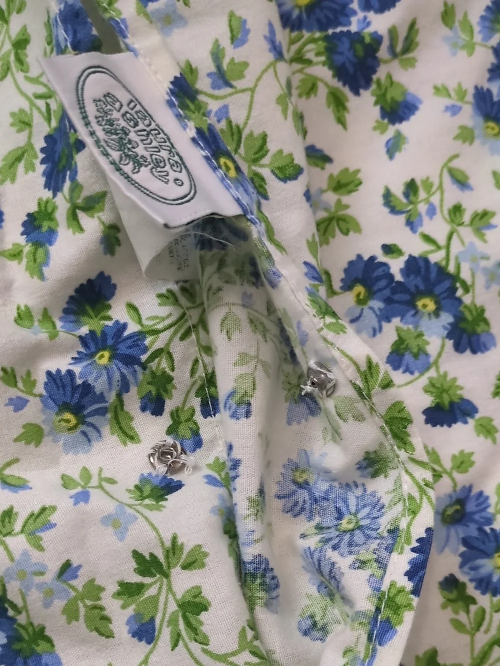 Laura Ashley Blue and Green Floral Pillow Shams